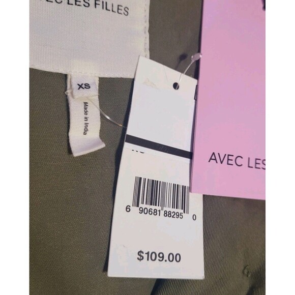 Avec Les Filles Green Cotton Twill Military Jacket Womens Size XS New MSRP $109 - Picture 2 of 11